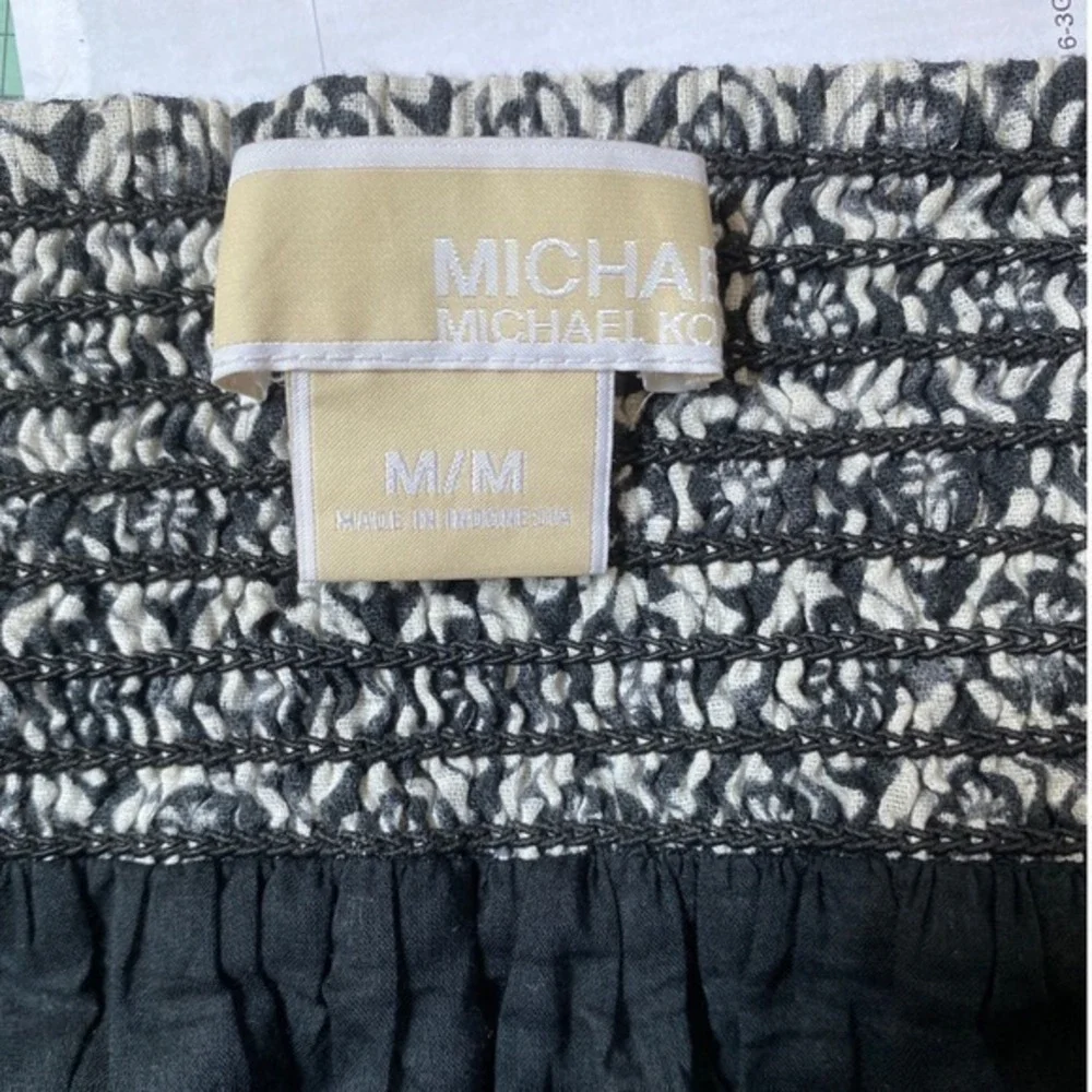 Michael Kors‎ Black White Floral Tiered Halter Midi Dress - M EUC - Picture 12 of 15